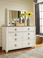 Willowton King Panel Bed with Mirrored Dresser and Nightstand