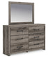 Graystorm Twin Panel Bed with Mirrored Dresser and Nightstand