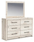 Lawroy King Panel Headboard with Mirrored Dresser, Chest and Nightstand