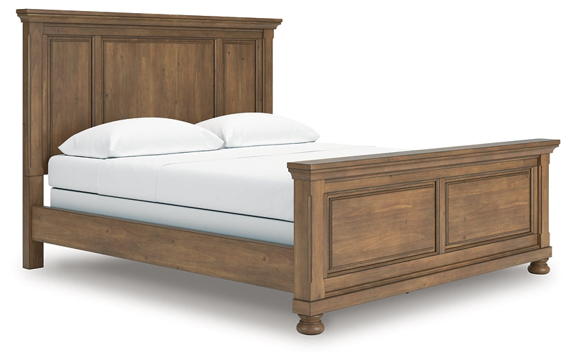 Feddinger California King Panel Bed with Mirrored Dresser, Chest and Nightstand