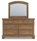 Feddinger King Panel Bed with Mirrored Dresser and Nightstand