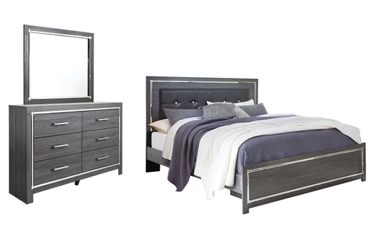 Lodanna King Panel Bed with Mirrored Dresser